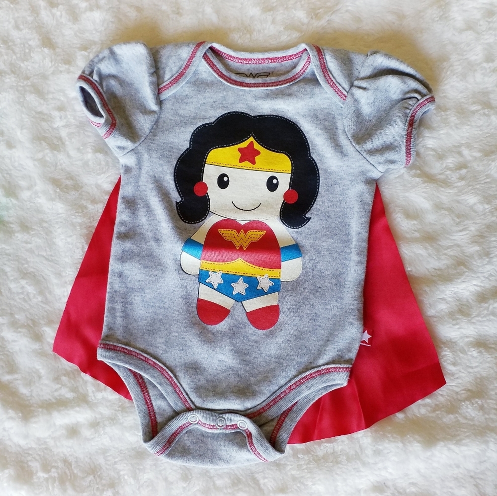 Baby Girl Wonder Woman Onesie with Cape